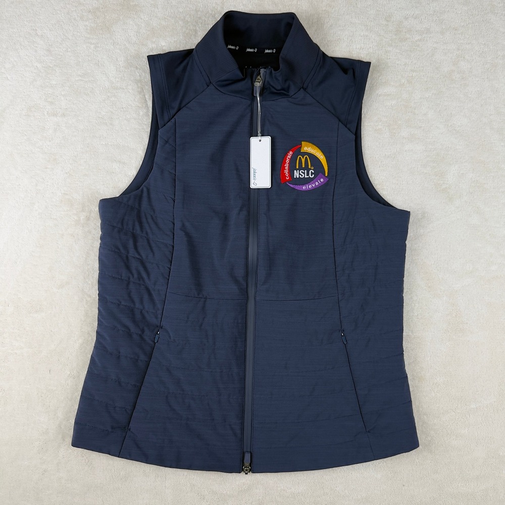 Johnnie-O Victoria Performance NWT McDonald's Nslc Vest Womens M Navy Full Zip